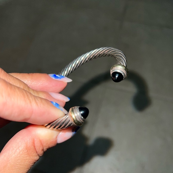 David Yurman cable knit bracelet w/black onyx - Picture 2 of 13